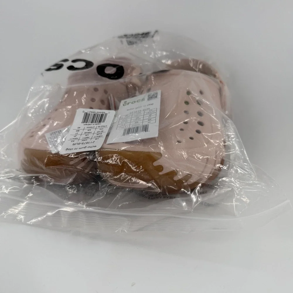 Crocs Echo Gum RO Clog Rose Dust Pink Tan Mens 9 Womens 11 211675-6UR New